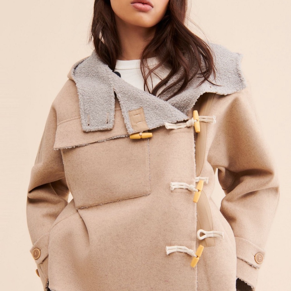 Free People Slouchy Hooded Duffle Jacket